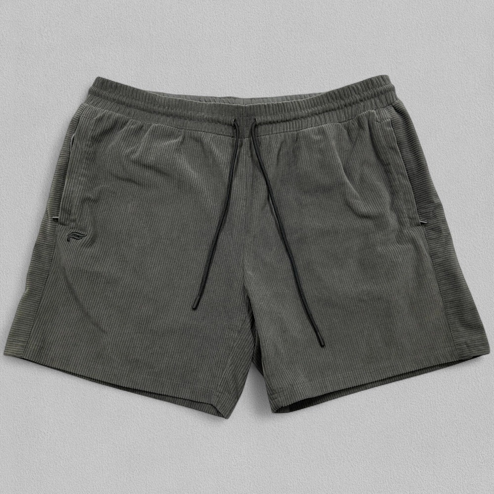 Fabletics Shorts Men's 2XL Gray Corduroy Drawstring Elastic Waist Casual Travel - Picture 1 of 11